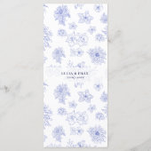 ニュートラルエレガントブルーフラワーズゲストネームディナー メニュー (裏面)