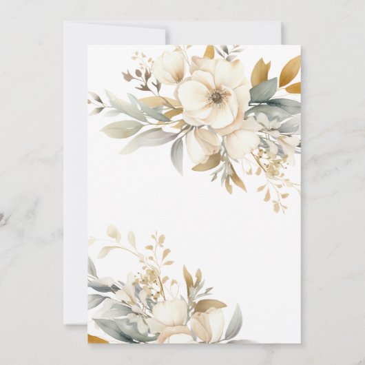 ニュートラルエレガントベビーイン開花ベビーシャワー 招待状 (裏面)