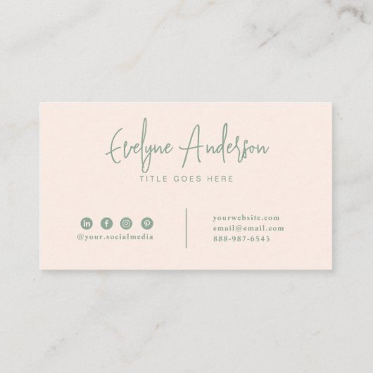 ニュートラルエレガントボホシック羽毛インディ 名刺 (裏面)