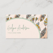 ニュートラルエレガントボホシック羽毛インディ 名刺 (正面)