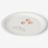 ニュートラルエレガントボホバルーンベビーシャワー ペーパープレート (アングル)