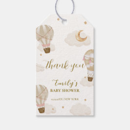 ニュートラルエレガントボホホットエアバルーンベビーシャワー ギフトタグ