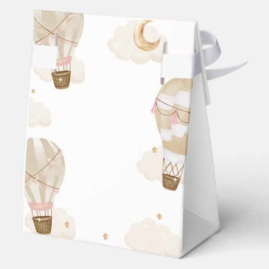 ニュートラルエレガントボホホットエアバルーンベビーシャワー フェイバーボックス (裏面)