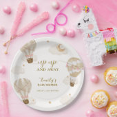 ニュートラルエレガントボホホットエアバルーンベビーシャワー ペーパープレート (パーティー)