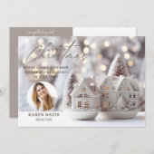 ニュートラルエレガントメリークリスマス不動産仲介業者 シーズンカード (正面/裏面)