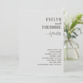 ニュートラルエレガントラインアートフラワー結婚式招待状 招待状 (スタンド正面)