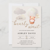 ニュートラルエレガント我々は赤ちゃんシャワーを待つことができる 招待状 (正面)