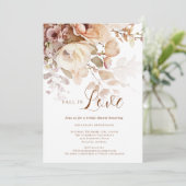 ニュートラルエレガント秋インラブフローラブライダルシャワー 招待状 (スタンド正面)