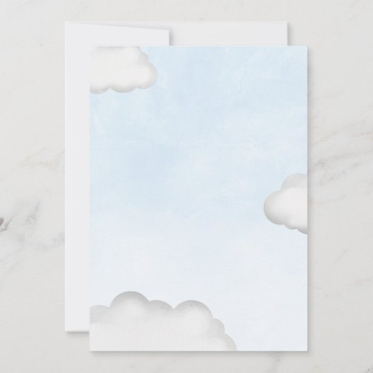 ニュートラルエレファントミントグリーンベビーシャワー 招待状 (裏面)