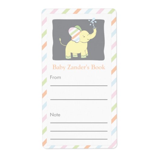 ニュートラルエレファント蔵書票 ラベル (正面)