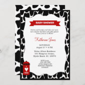 ニュートラルカウテーマのベビーシャワー招待状 招待状 (正面/裏面)