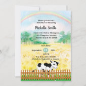 ニュートラルカウレインボーベビーシャワー 招待状 (正面)