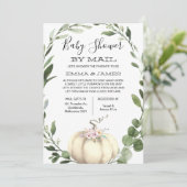 ニュートラルカボチャ赤ちゃんシャワーバイメール招待状 招待状 (スタンド正面)