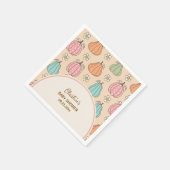 ニュートラルカラフルベージュカボチャ模様ベビーシャワー スタンダードカクテルナプキン (角)