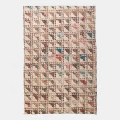 ニュートラルカラーのピースキルト キッチンタオル (縦)