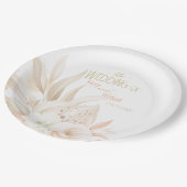 ニュートラルカラーエレガントな結婚式 ペーパープレート (アングル)