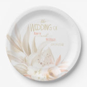 ニュートラルカラーエレガントな結婚式 ペーパープレート (正面)