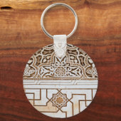 ニュートラルカラージオメトリパターンキーチェーン キーホルダー (正面)