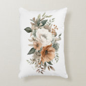 ニュートラルカラーズホワイトベージュブルーグリーンフローラ アクセントクッション (正面(垂直))