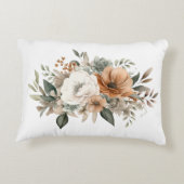 ニュートラルカラーズホワイトベージュブルーグリーンフローラ アクセントクッション (裏面)