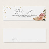 ニュートラルカラーズボホブライダルシャワーデイトナイトカード (正面&裏面)