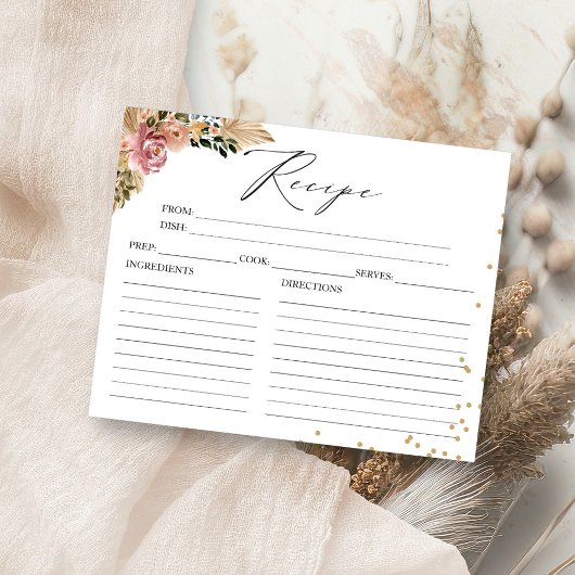 ニュートラルカラーズボホブライダルシャワーレシピカード