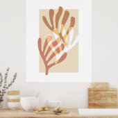 ニュートラルカラーズミニマルオーガニックリスト抽象芸術アート ポスター (キッチン)