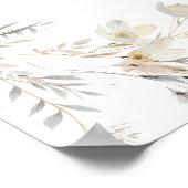 ニュートラルカラーフローラ秋の結婚式シーティングチャート ポスター (角)