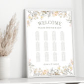 ニュートラルカラーフローラ秋の結婚式シーティングチャート ポスター