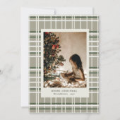 ニュートラルカラープレイドミニマリストフォトホリデーカード シーズンカード (正面)