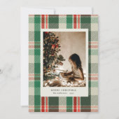 ニュートラルカラープレイドミニマリストフォトホリデーカード シーズンカード (正面)