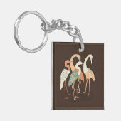 ニュートラルカラーポップ・アートのアートクレーン キーホルダー (正面左)