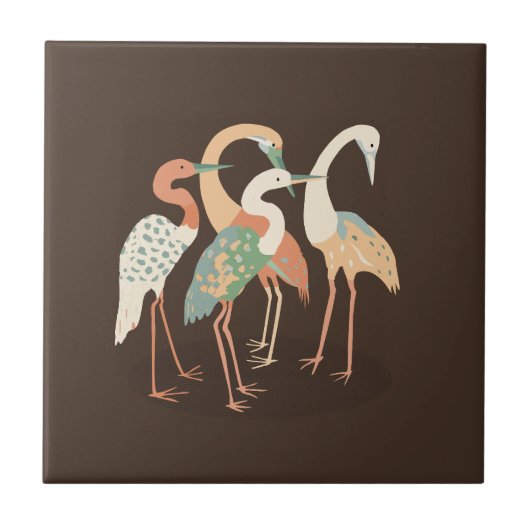 ニュートラルカラーポップ・アートのアートクレーン タイル (正面)