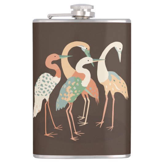 ニュートラルカラーポップ・アートのアートクレーン フラスク (正面)