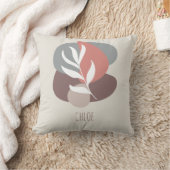 ニュートラルカラーリーフボホーロセッテスバックグラウンド クッション (ブランケット)