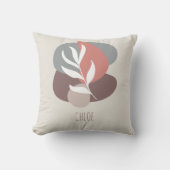 ニュートラルカラーリーフボホーロセッテスバックグラウンド クッション (正面)