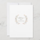 ニュートラルカラーワイルドフラワーリースブライダルシャワー 招待状 (裏面)