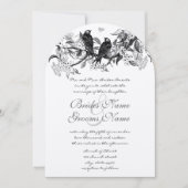 ニュートラルカラー素朴シックなラブバード結婚ズ 招待状 (正面)