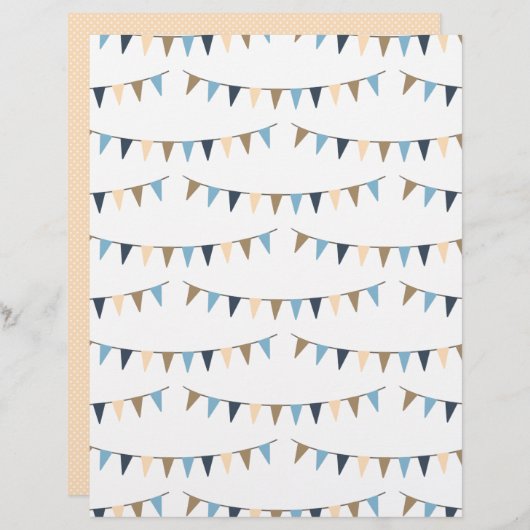 ニュートラルガーランドと水玉模様スクラップブック紙 (正面/裏面)