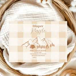ニュートラルキャンピングベビーシャワーおむつラッフル エンクロージャーカード