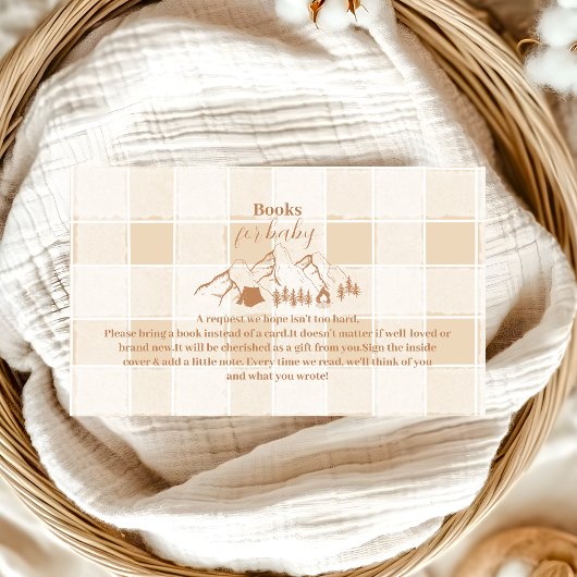 ニュートラルキャンピングベビーシャワーブックベビー エンクロージャーカード