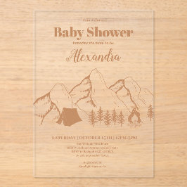 ニュートラルキャンピングベビーシャワー招待状 アクリル招待状