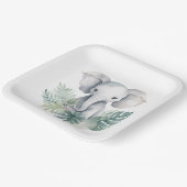 ニュートラルキュートエレファントファースト誕生日 ペーパープレート (傾斜あり)