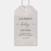 ニュートラルクラウズベビーシャワーガールギフトラベル ギフトタグ (正面)