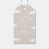 ニュートラルクラウドナイン赤ちゃんシャワーメッセージカード ギフトタグ (正面)