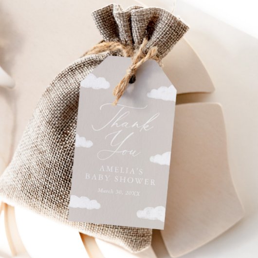 ニュートラルクラウドナイン赤ちゃんシャワーメッセージカード ギフトタグ