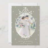 ニュートラルクラシックグリーンメリーのフレームと結婚した写真 シーズンカード (正面)