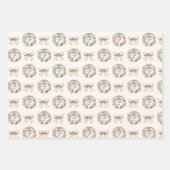 ニュートラルクリスマスくるみ割りモノグラム ラッピングペーパーシート (正面3)