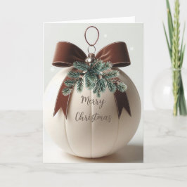 ニュートラルクリスマスアイボリーベルベットデコール シーズンカード