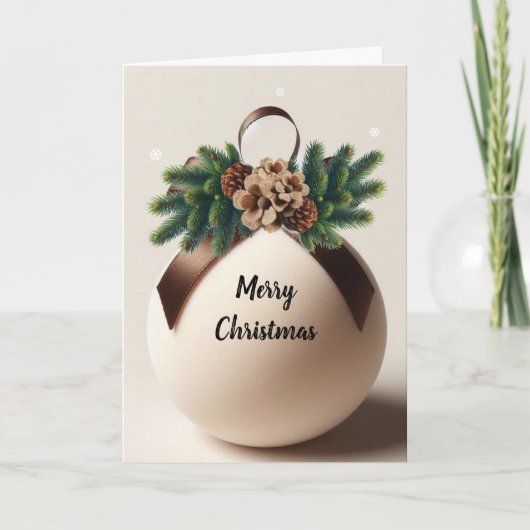 ニュートラルクリスマスベルベットとバーラップデコール シーズンカード (正面)